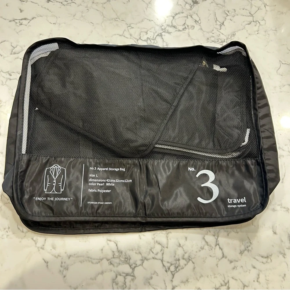 3 Black Packing Storage‎ Bags for Travel